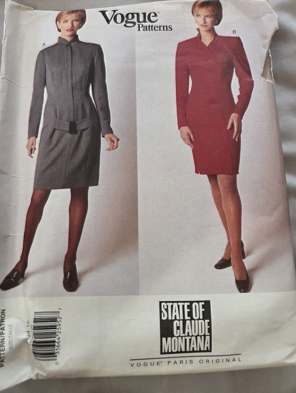 Vogue Patterns 1997 Claude Montana Dress Sewing Pattern